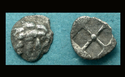 Ionia, Kolophon, AR Tetartemonion, Apollo, ca. 525-490 BC